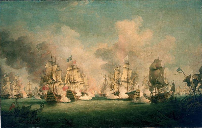 Richard Paton The Battle of Barfleur, 19 May 1692 Norge oil painting art